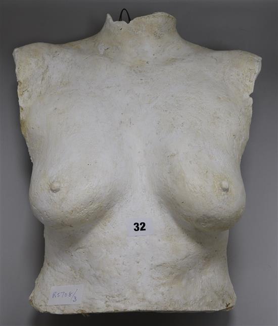 A plaster cast bust, signed and dated height 41cm